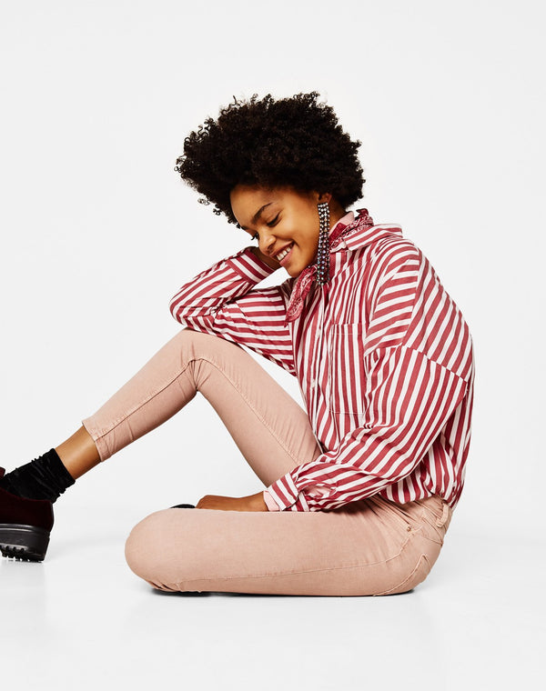 Skinny mid-rise trousers