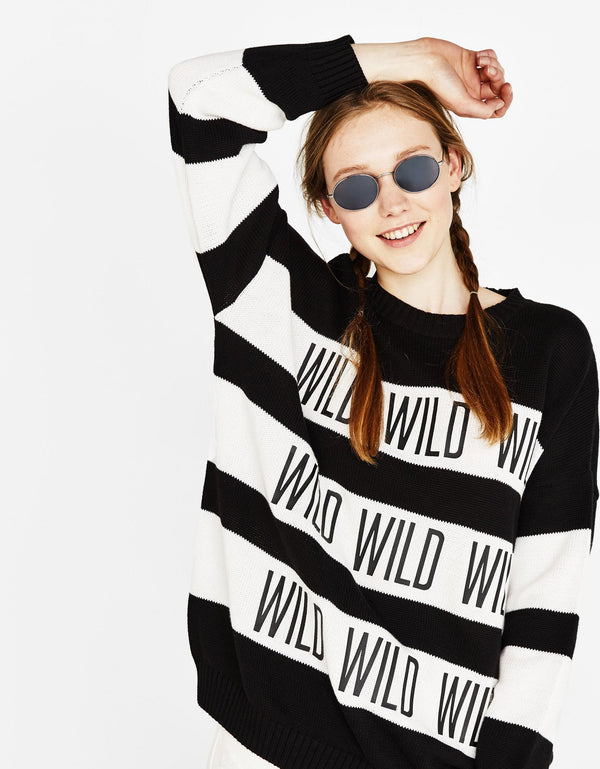 Striped print sweater