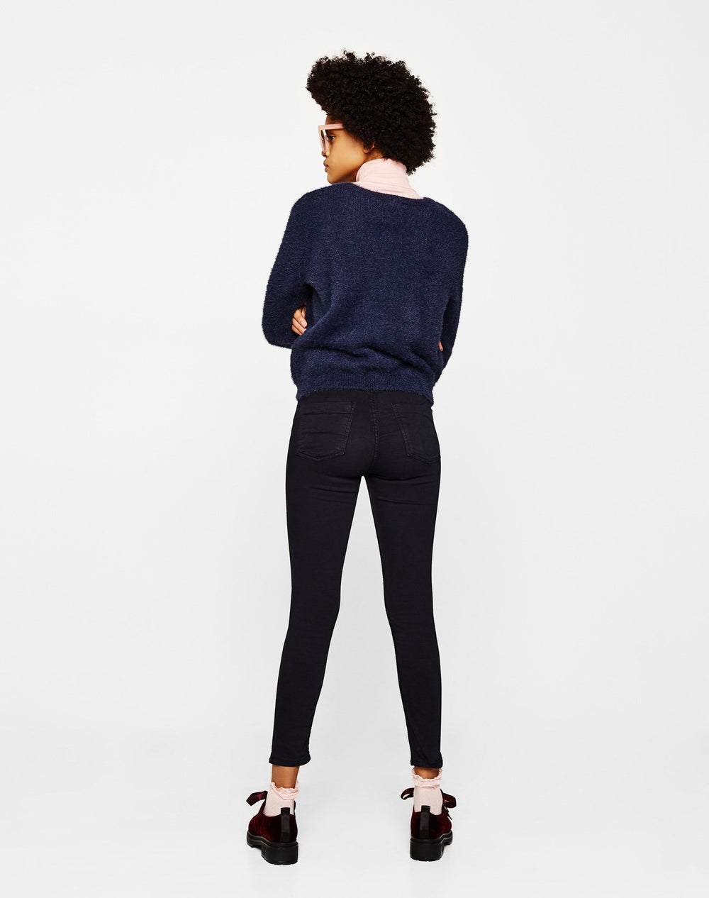 Skinny mid-rise trousers