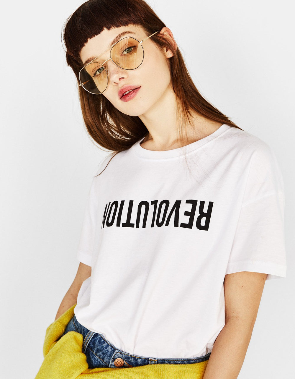 Cotton T-shirt with slogan